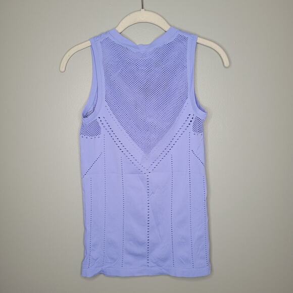 Athleta tank top women's size S Oxygen periwinkle seamless stretch workout gym - Picture 3 of 6